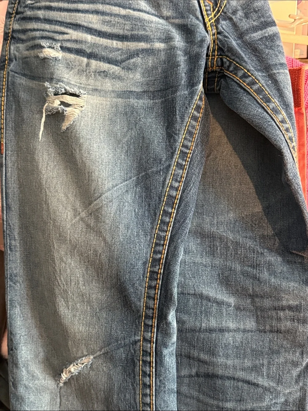 True Religion Light Blue Embroidered Back Pocket Jeans
